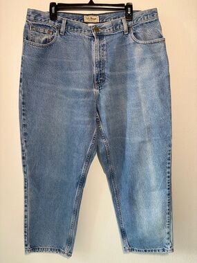 L.L.Bean Women's Relaxed Fit Jeans Blue Denim High Rise Mom Style W38X27